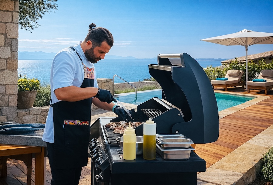 private barbeque experience in villa at angsana corfu